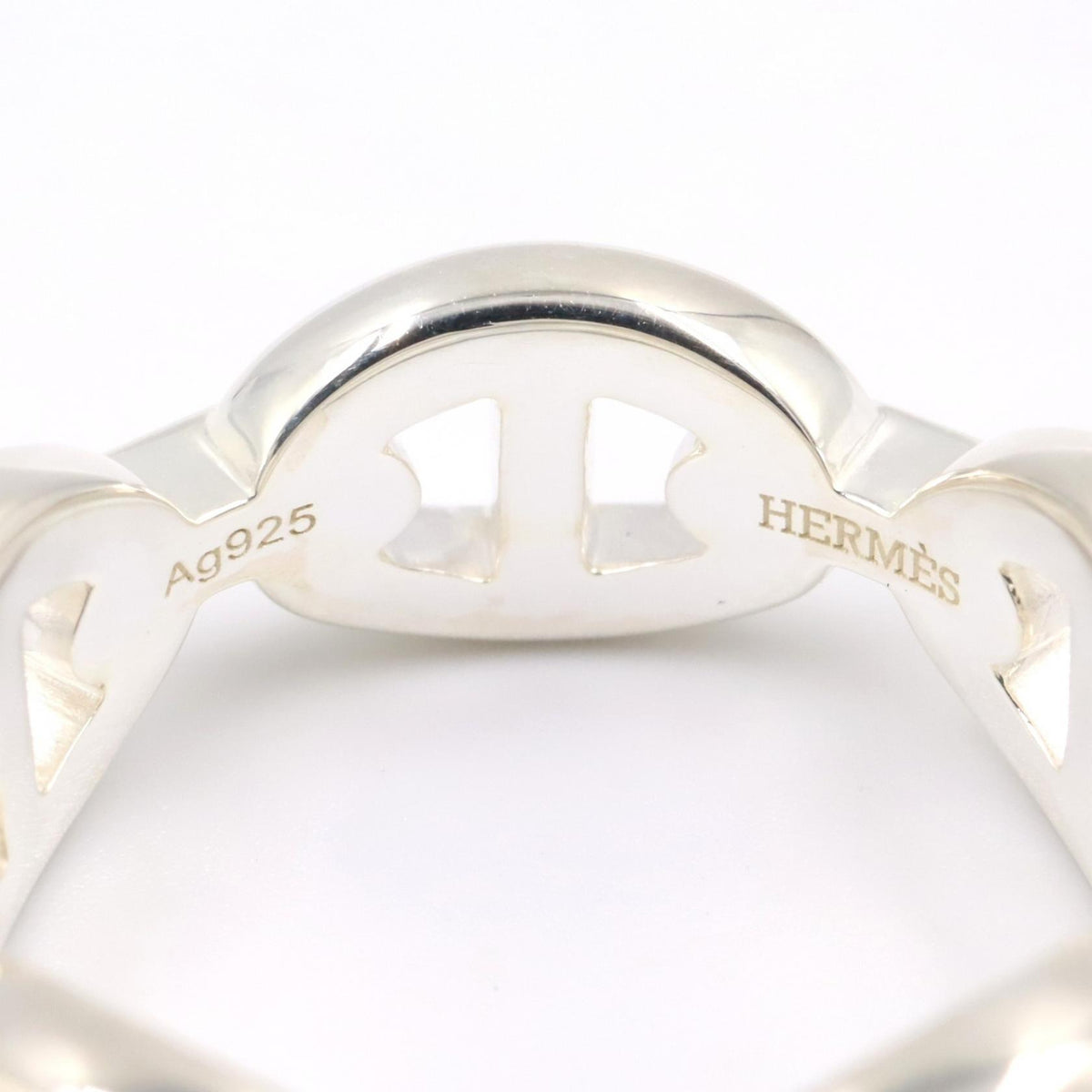 HERMES Enchainee PM Sterling Silver 925 Ring Size JP 12