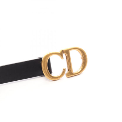 Dior CD Logo Buckle Leather Belt Black Size 75