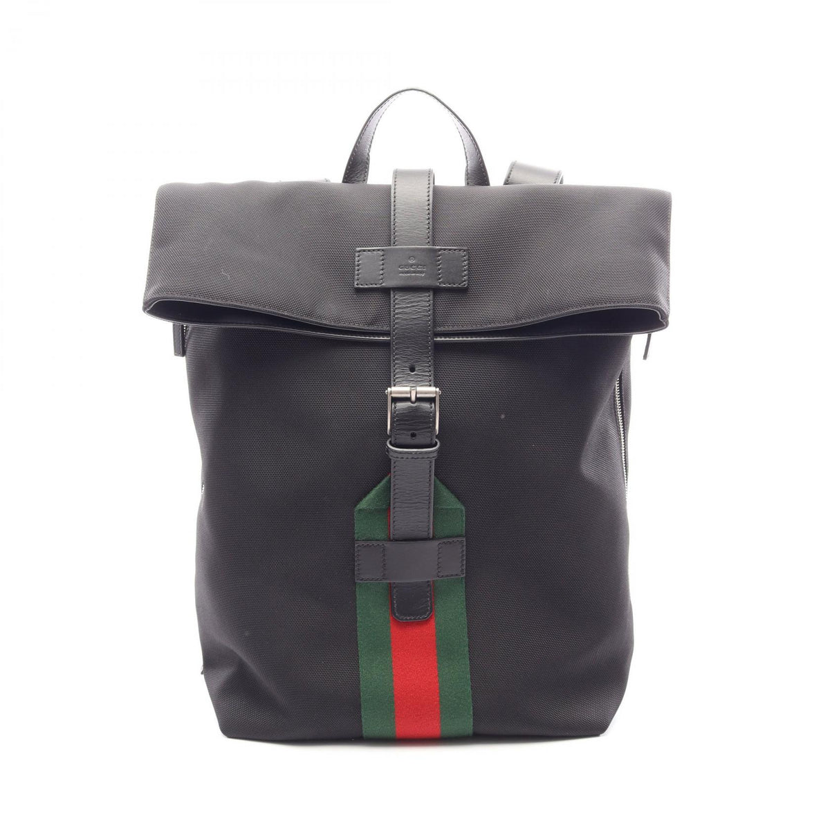 GUCCI Sherry Line Leather Nylon Backpack