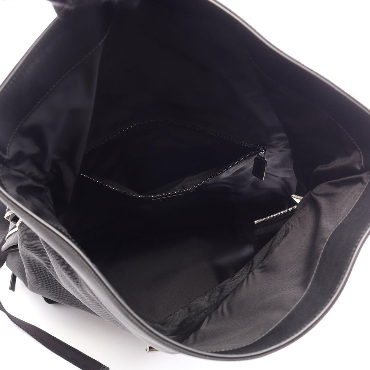 GUCCI Sherry Line Leather Nylon Backpack