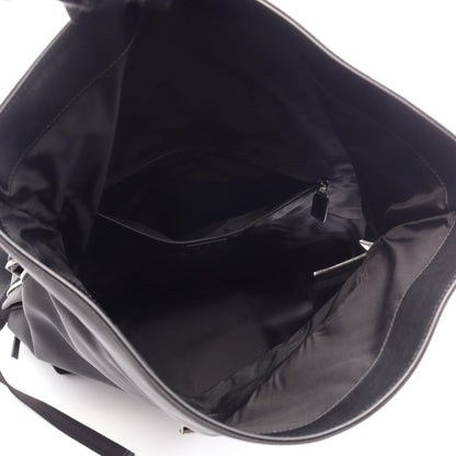 GUCCI Sherry Line Leather Nylon Backpack