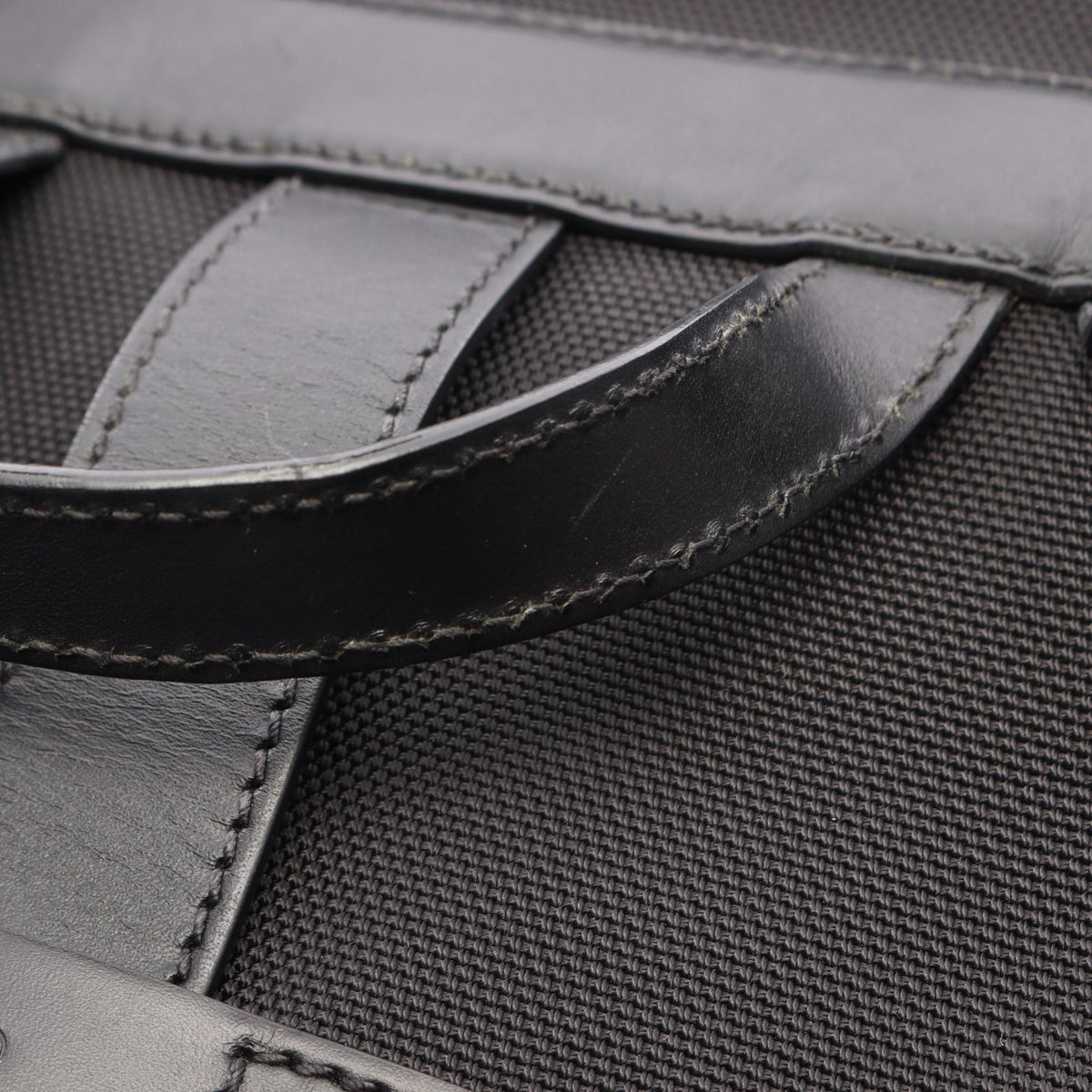GUCCI Sherry Line Leather Nylon Backpack