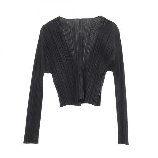 PLEATS PLEASE Black Polyester Pleated Cardigan Size 3