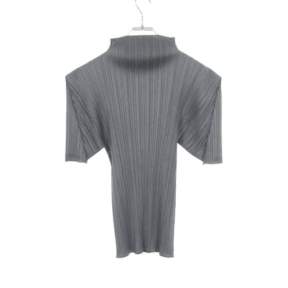 PLEATS PLEASE Pleated High Neck Top Gray Size 3