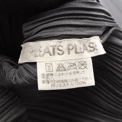 PLEATS PLEASE Pleated High Neck Top Gray Size 3