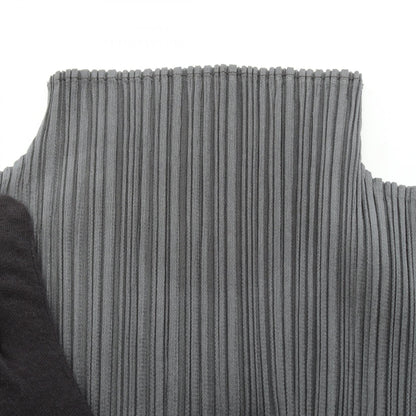 PLEATS PLEASE Pleated High Neck Top Gray Size 3