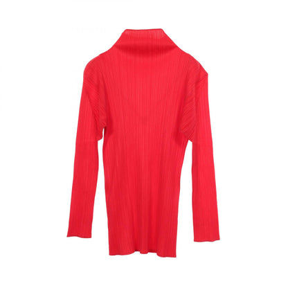 PLEATS PLEASE Pleats High Neck Polyester Top Red Size 4
