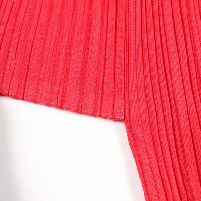 PLEATS PLEASE Pleats High Neck Polyester Top Red Size 4