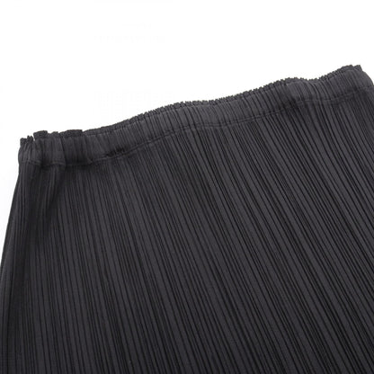 PLEATS PLEASE Pleated Polyester Skirt Black Size 3