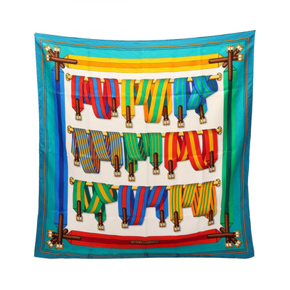 HERMES Carré 90 "Les Scarf Ivory/Multi