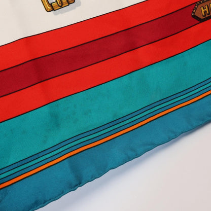 HERMES Carré 90 "Les Scarf Ivory/Multi