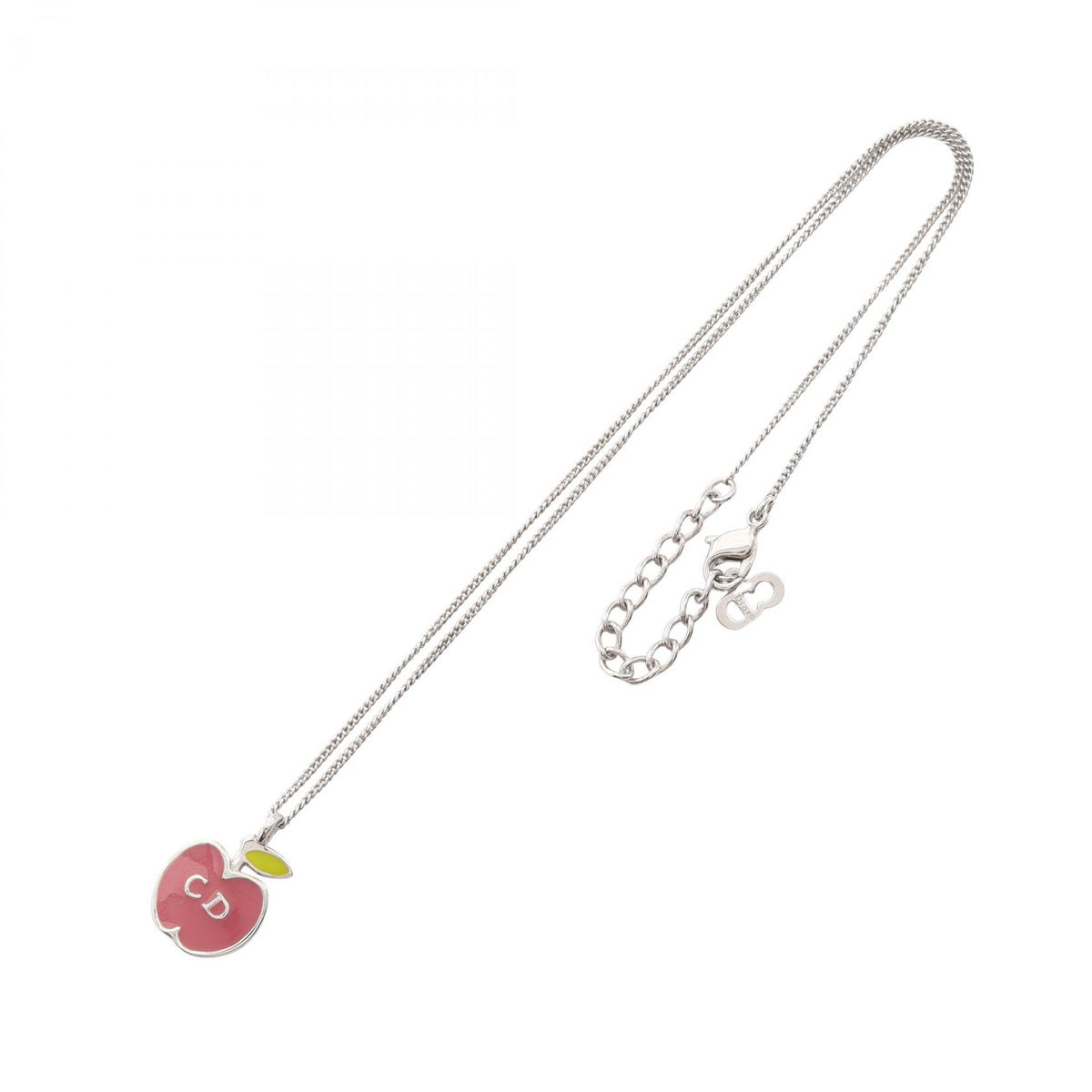 Dior CD Logo Apple Metal Necklace Silver