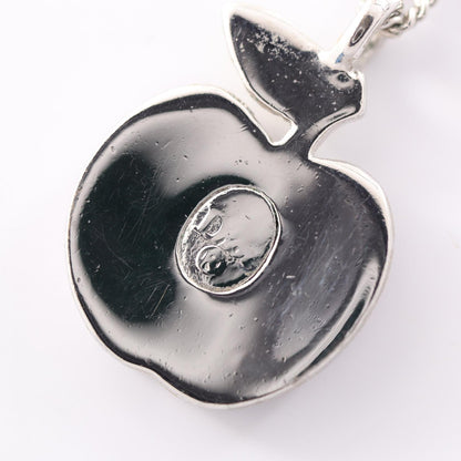 Dior CD Logo Apple Metal Necklace Silver