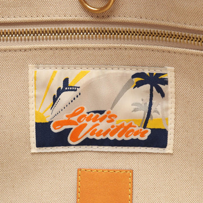 LOUIS VUITTON Damier Palm Tree Shopper Tote MM Bag Blue