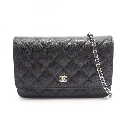CHANEL Matelasse Caviar Leather Bag Black