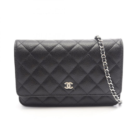 CHANEL Matelasse Caviar Leather Bag Black