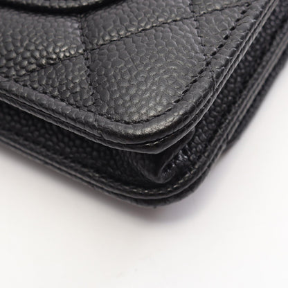 CHANEL Matelasse Caviar Leather Bag Black