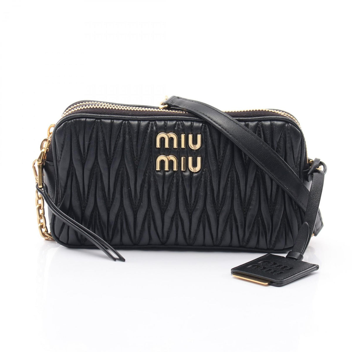 Miu Miu Matelassé Mini Leather Bag Black