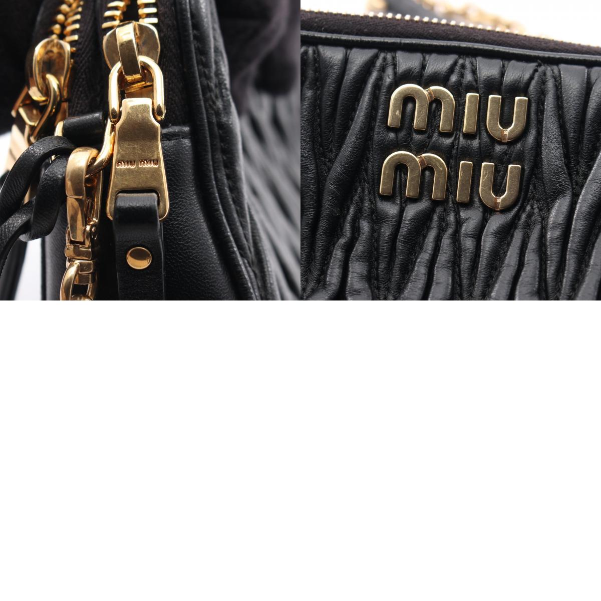 Miu Miu Matelassé Mini Leather Bag Black