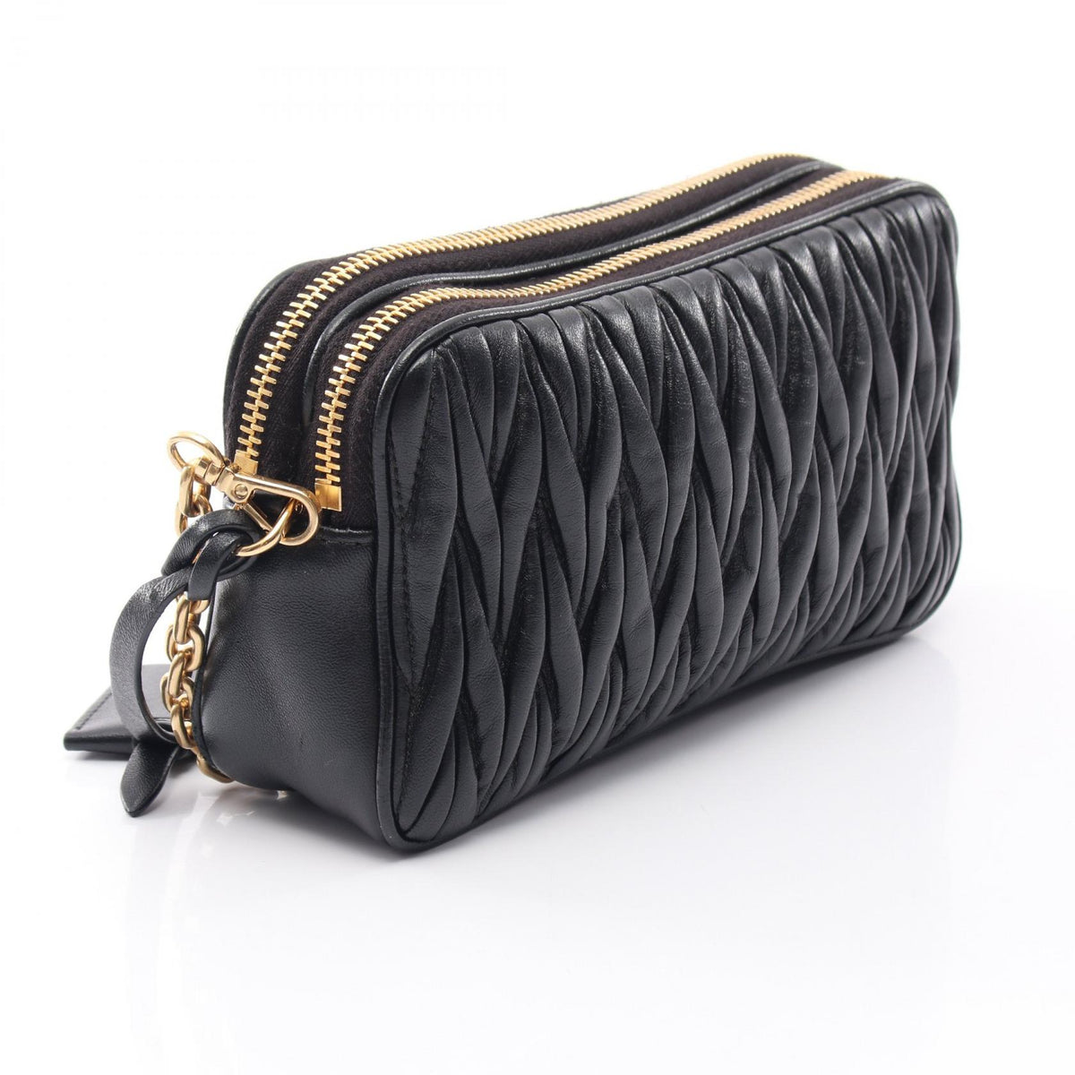 Miu Miu Matelassé Mini Leather Bag Black