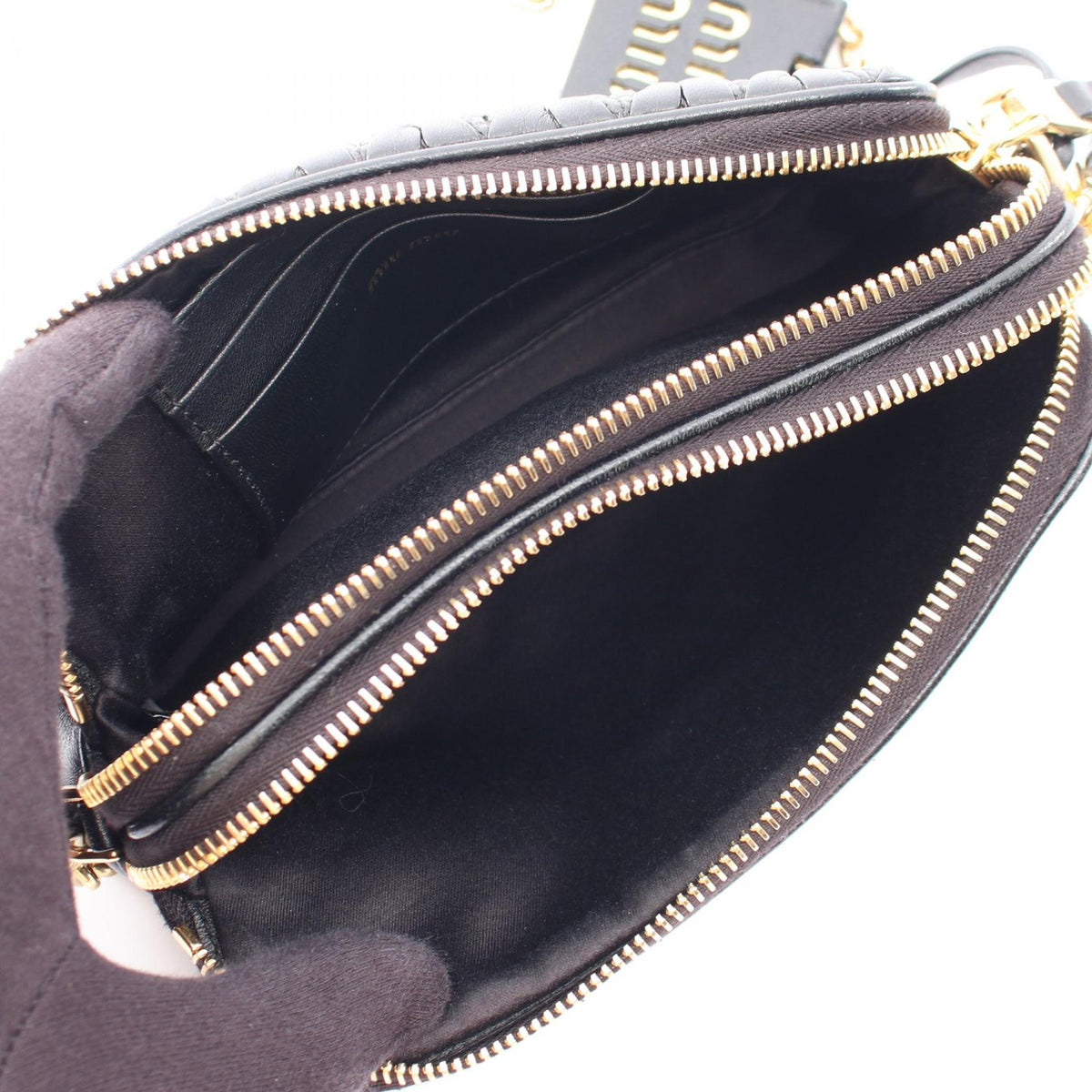 Miu Miu Matelassé Mini Leather Bag Black