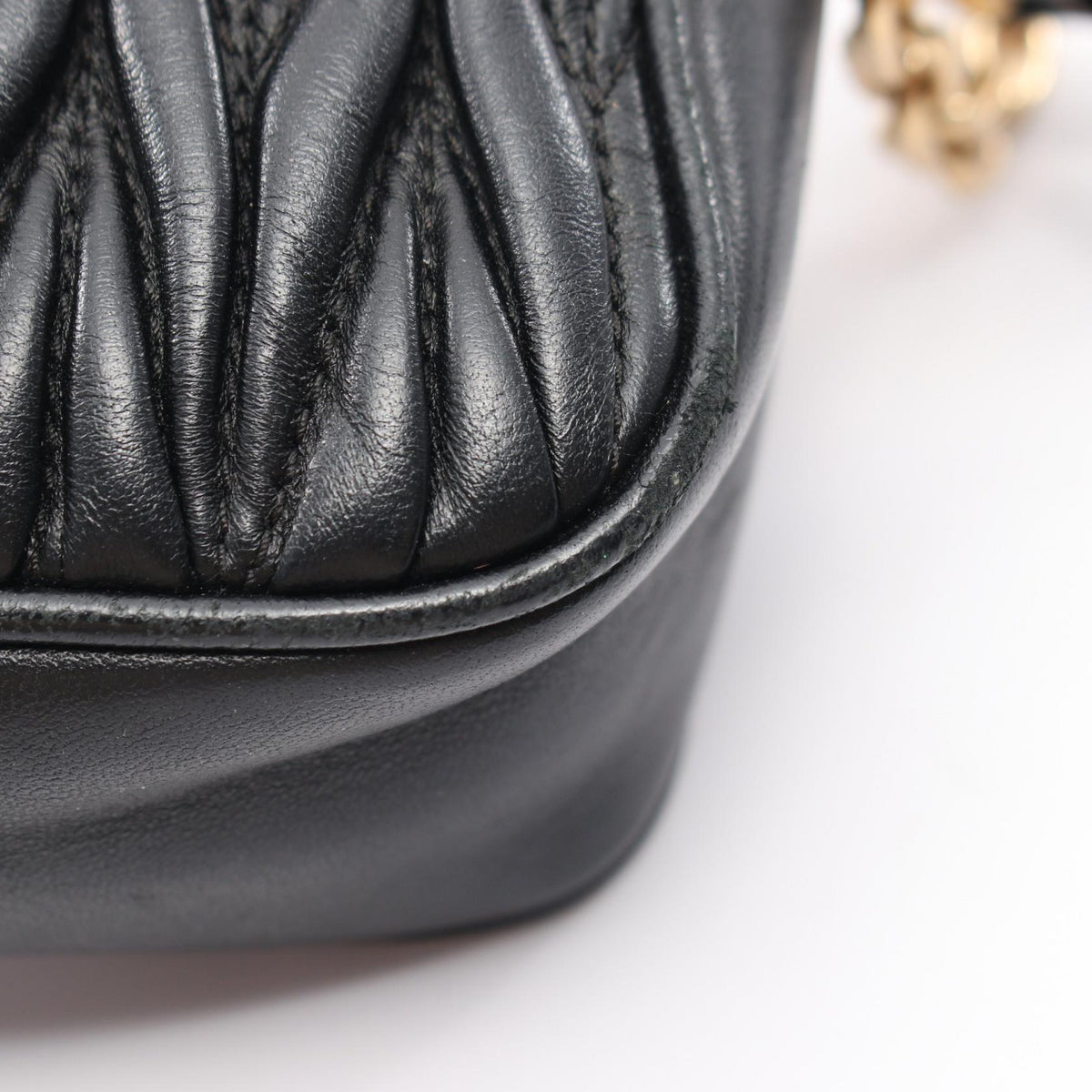 Miu Miu Matelassé Mini Leather Bag Black