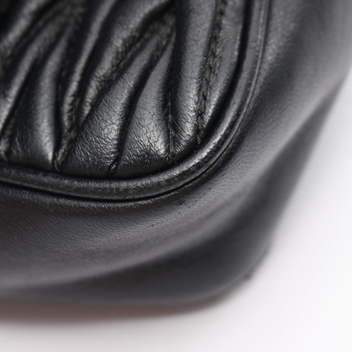 Miu Miu Matelassé Mini Leather Bag Black