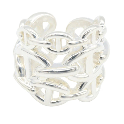 HERMES Chaine d'Ancre Enchainee GM Silver 925 Ring Size JP 9