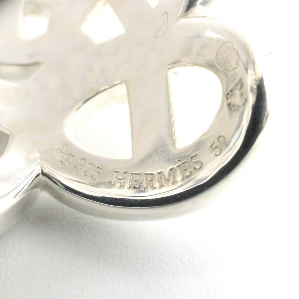 HERMES Chaine d'Ancre Enchainee GM Silver 925 Ring Size JP 9
