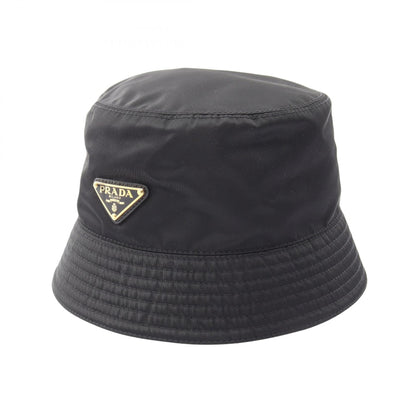 PRADA Re-Nylon Triangle Logo Bucket Hat Black Size M