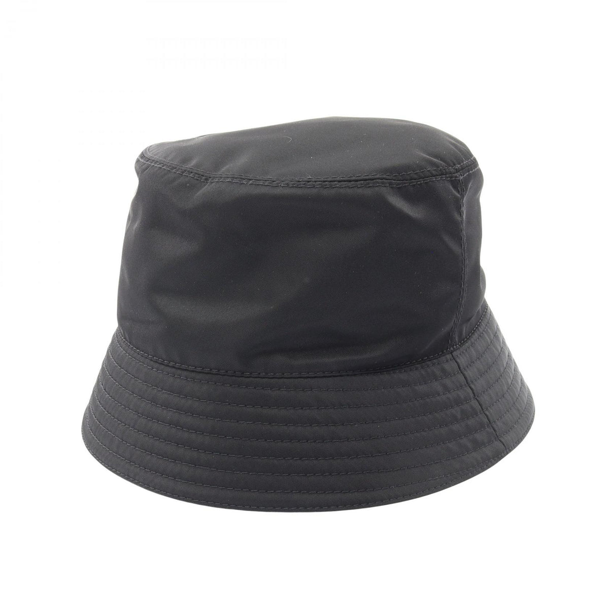 PRADA Re-Nylon Triangle Logo Bucket Hat Black Size M