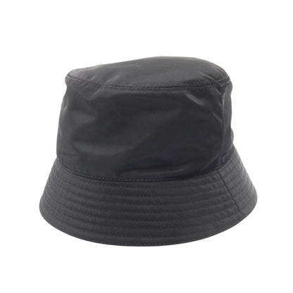 PRADA Re-Nylon Triangle Logo Bucket Hat Black Size M