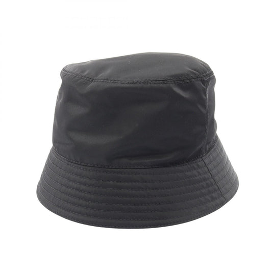 PRADA Re-Nylon Triangle Logo Bucket Hat Black Size M