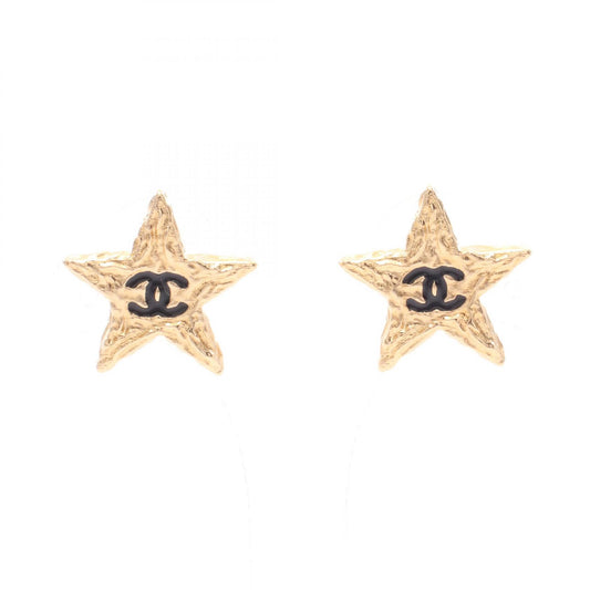 CHANEL Coco Mark Star B24P Plated Earrings