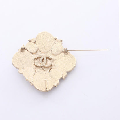 CHANEL Coco Mark Square B12C Pearl Brooch