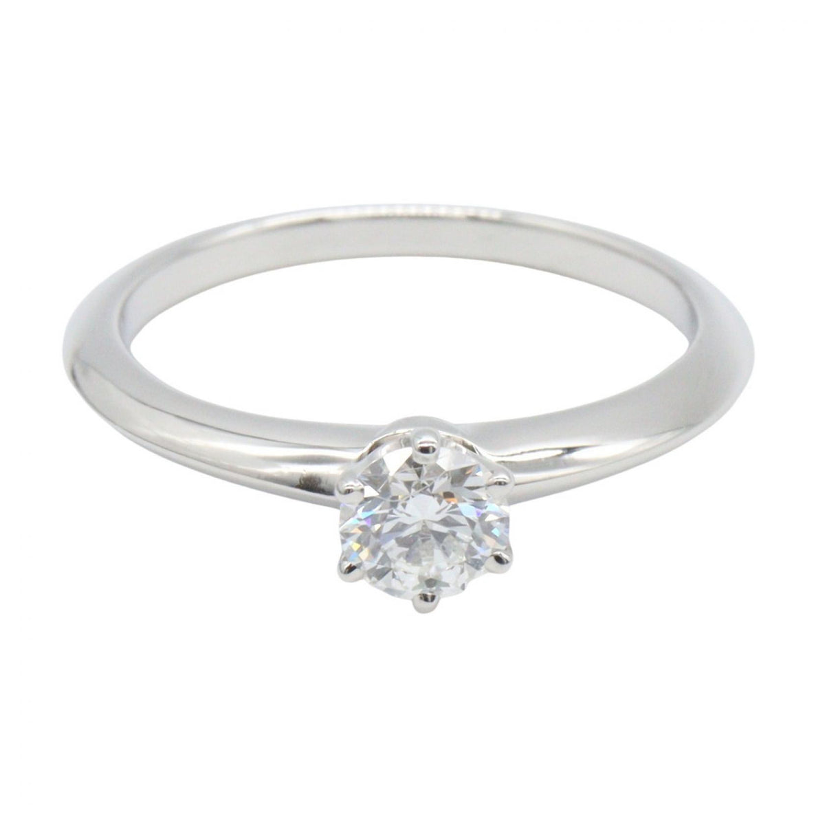 TIFFANY&CO Solitaire Diamond Pt950 Ring Size JP 10