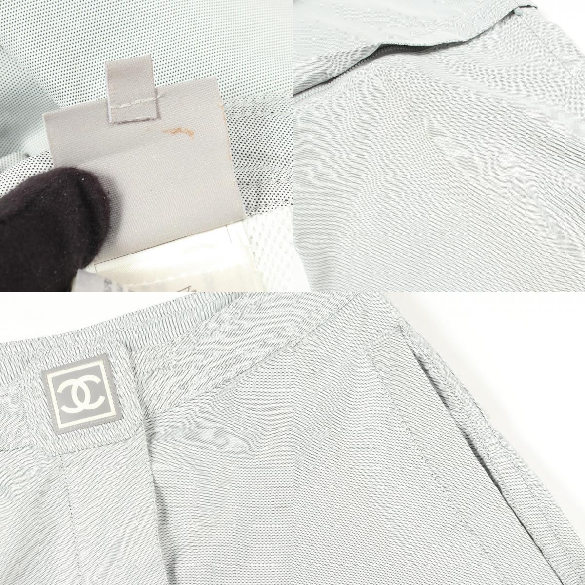 CHANEL Sport Line Nylon Pants Gray Size 40