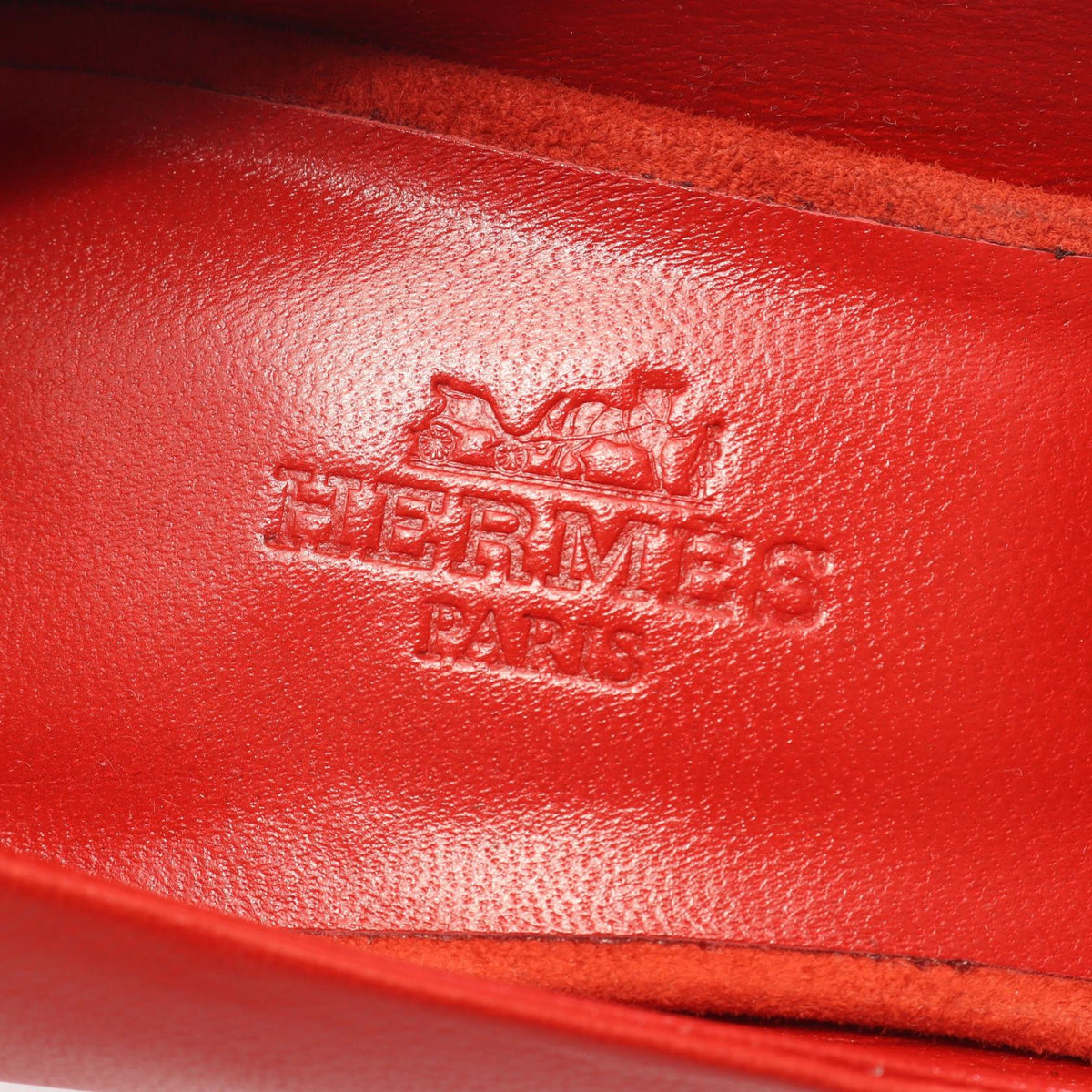 HERMES Suede Leather Pumps Red Size 36