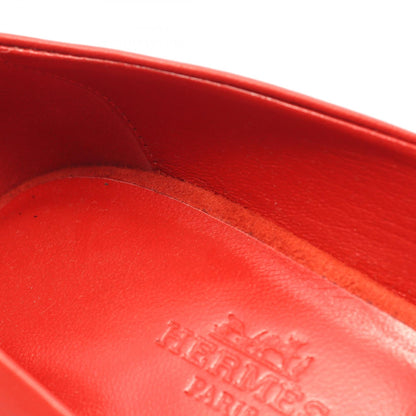 HERMES Suede Leather Pumps Red Size 36