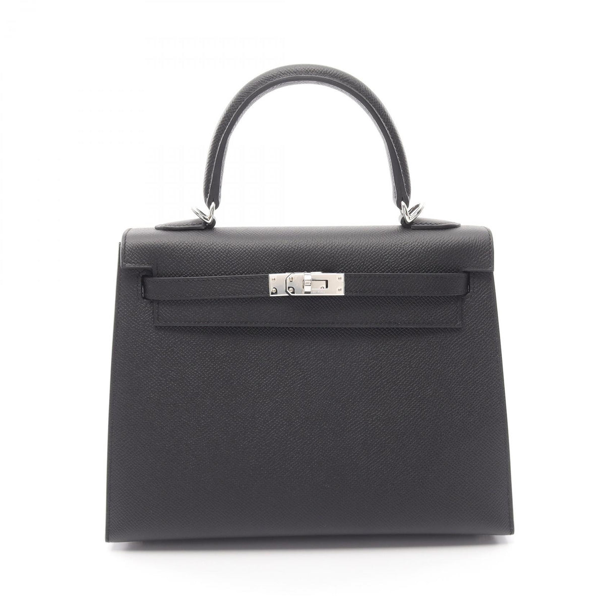 HERMES Kelly 25 Sellier Veau Handbag Black