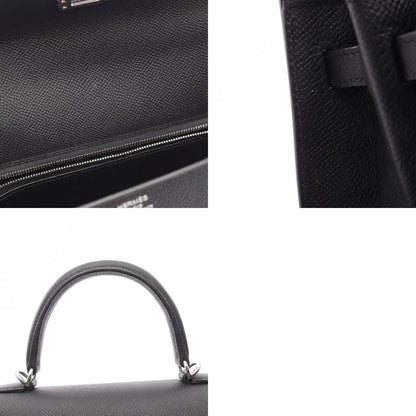 HERMES Kelly 25 Sellier Veau Handbag Black