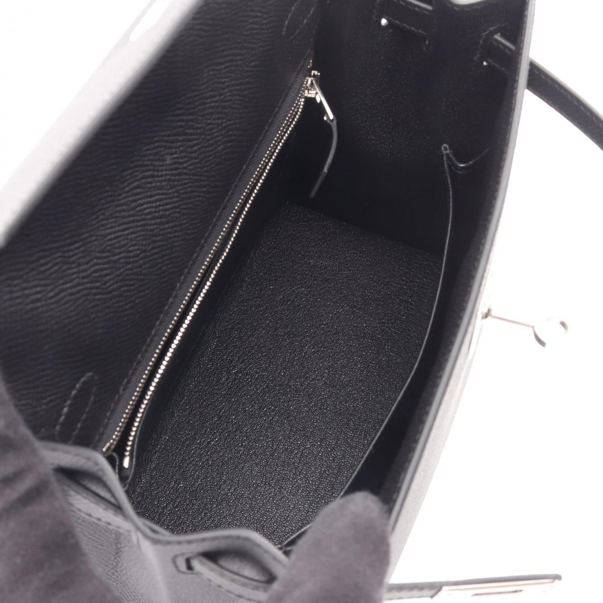 HERMES Kelly 25 Sellier Veau Handbag Black