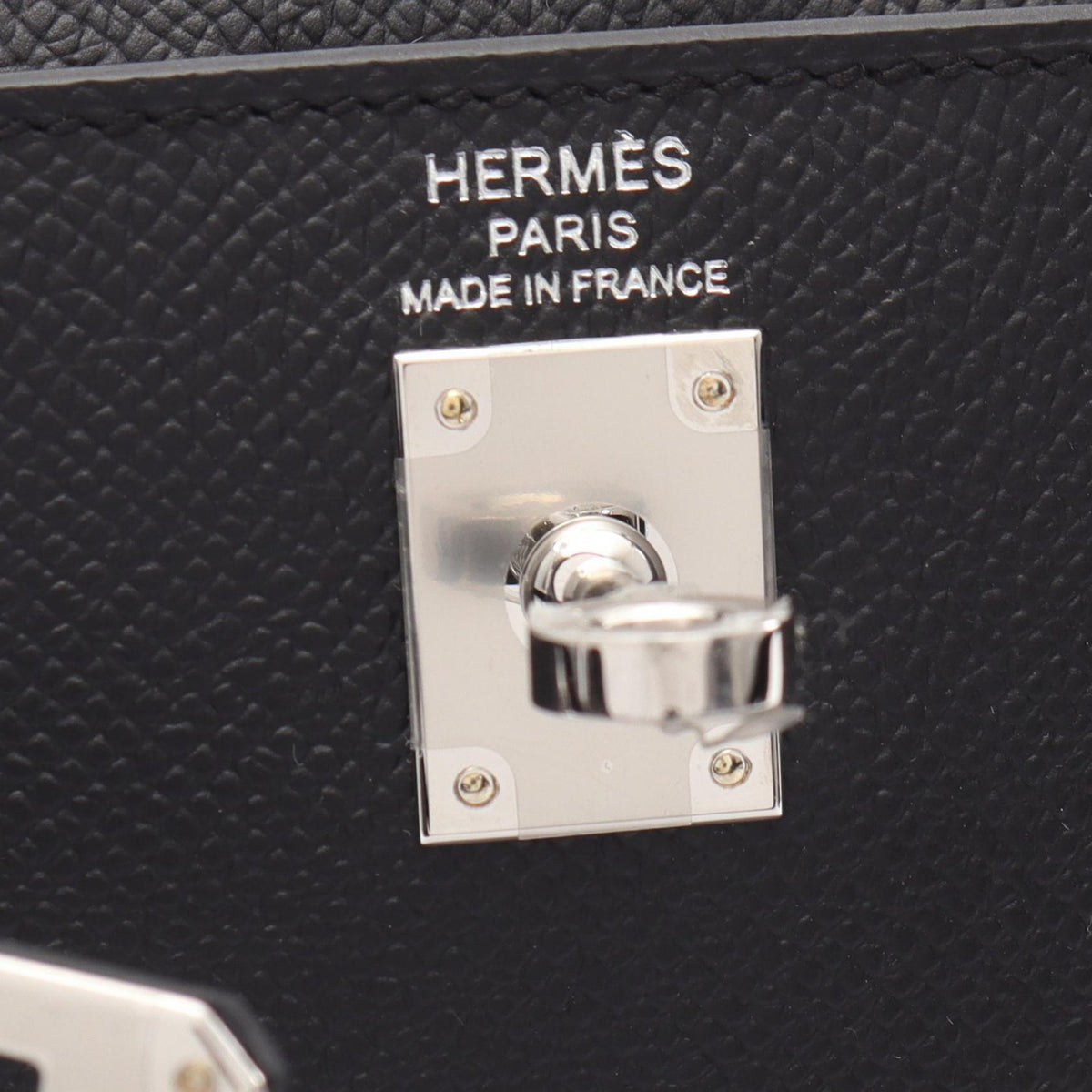 HERMES Kelly 25 Sellier Veau Handbag Black