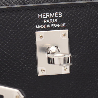 HERMES Kelly 25 Sellier Veau Handbag Black