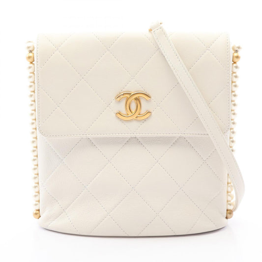 CHANEL Matelassé Faux Pearl Shoulder Bag