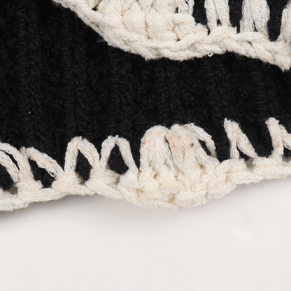 CHANEL V-Neck Knit Cotton Vest Black Size 38