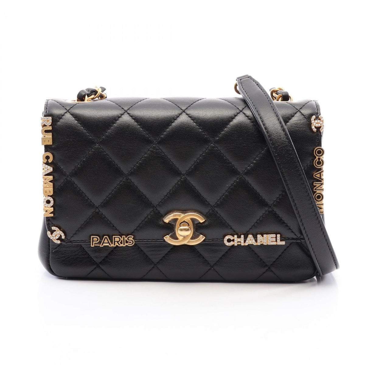CHANEL Mini Flap Matelasse Bag Black