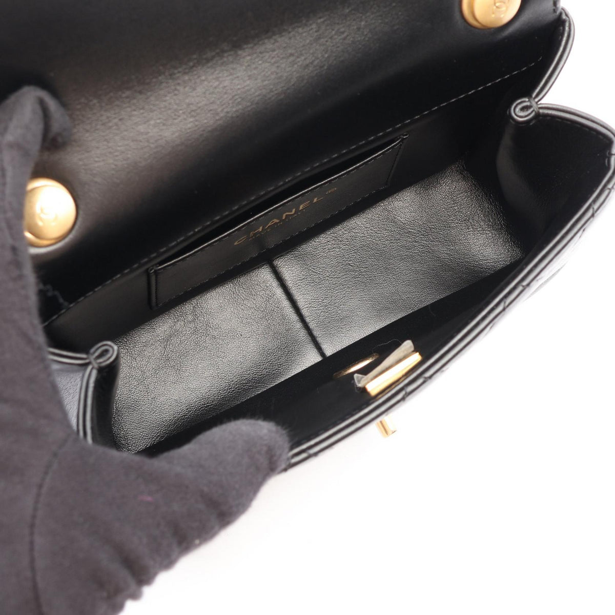 CHANEL Mini Flap Matelasse Bag Black