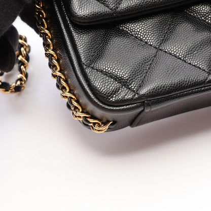 CHANEL Matelasse Caviar Skin Bag Black