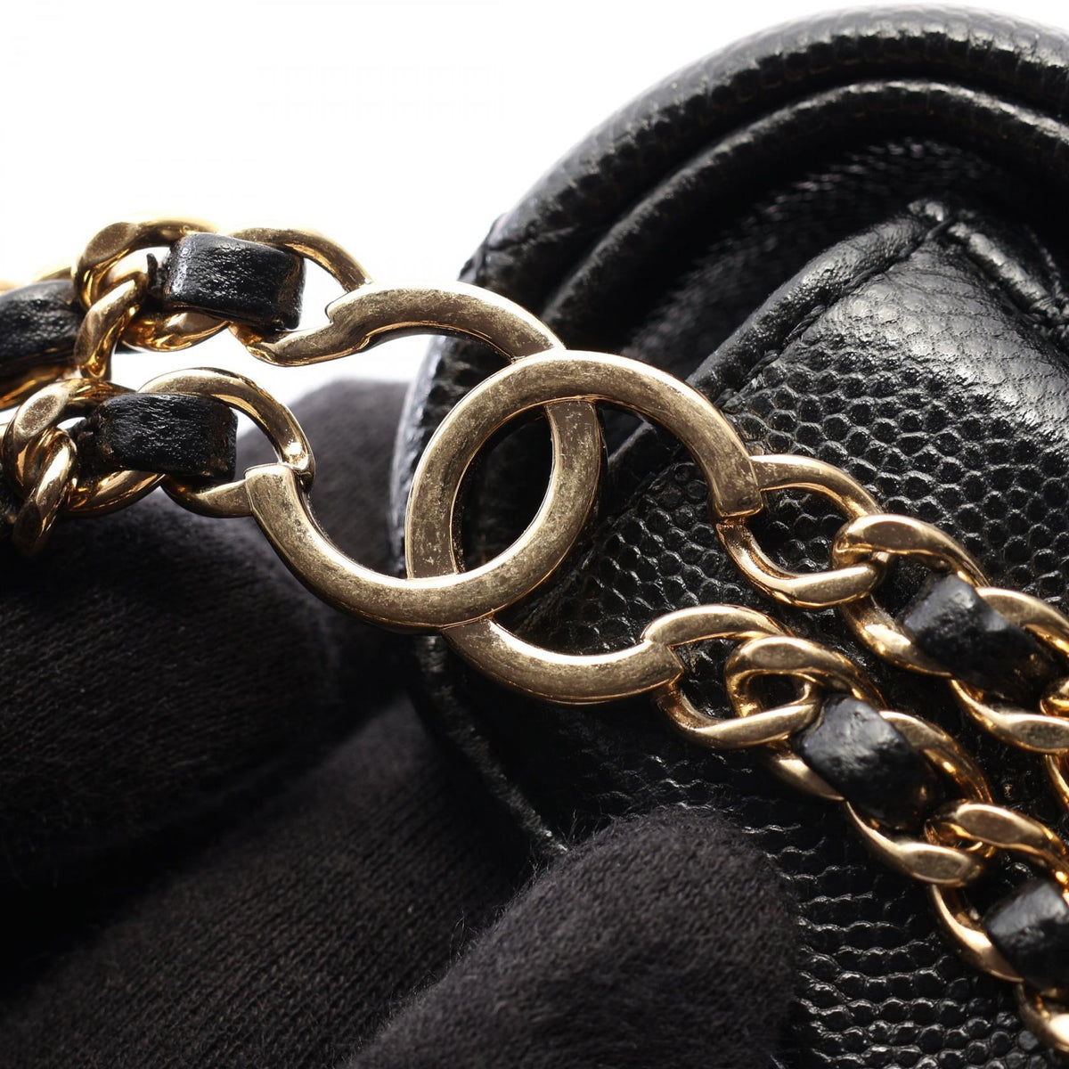 CHANEL Matelasse Caviar Skin Bag Black